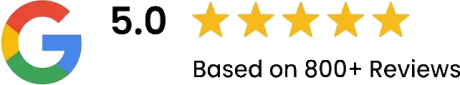 5.0 on Google from 800+ reviews